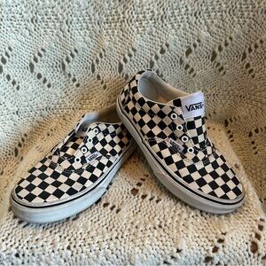Checkered Black and White Vans, youth size 1